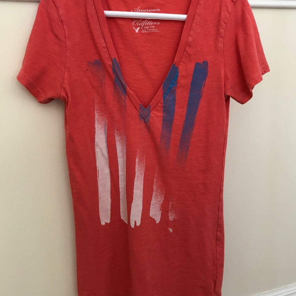 Patriotic Deep V tee